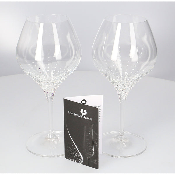 WEINGLAS ENYO 280 ML - 2er Set von BOHEMIAN GRACE mit Swarovski® Steinen