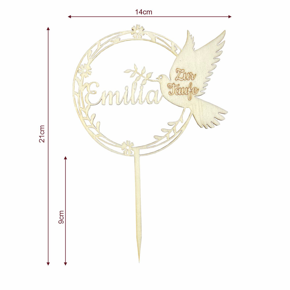 CAKE TOPPER  Taufe Wunschname personalisiert  - Tortendeko & Kuchendeko - FOTOFOL