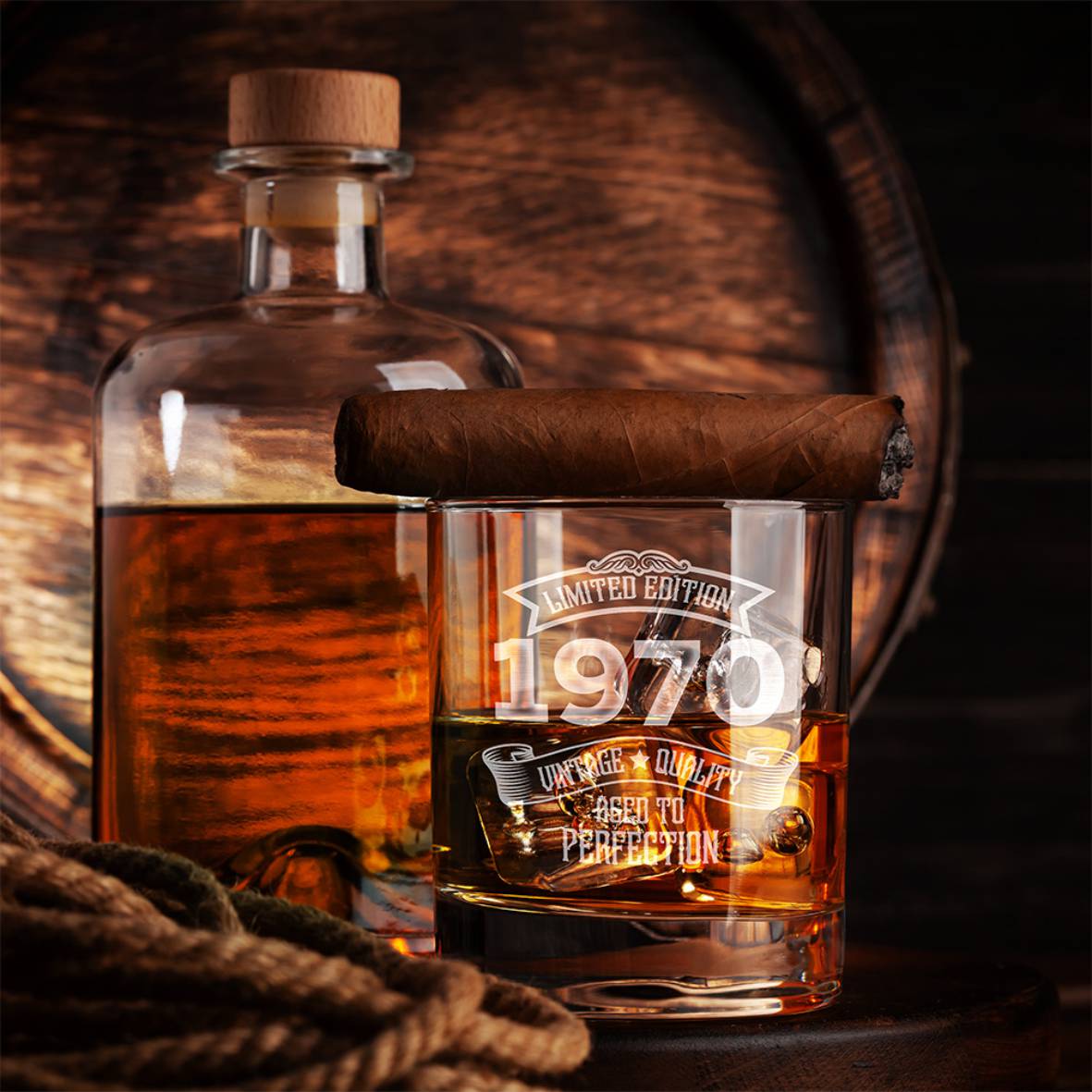Personalisiertes Whiskey Glas "Limited Edition" mit  Geburtsjahr - FOTOFOL
