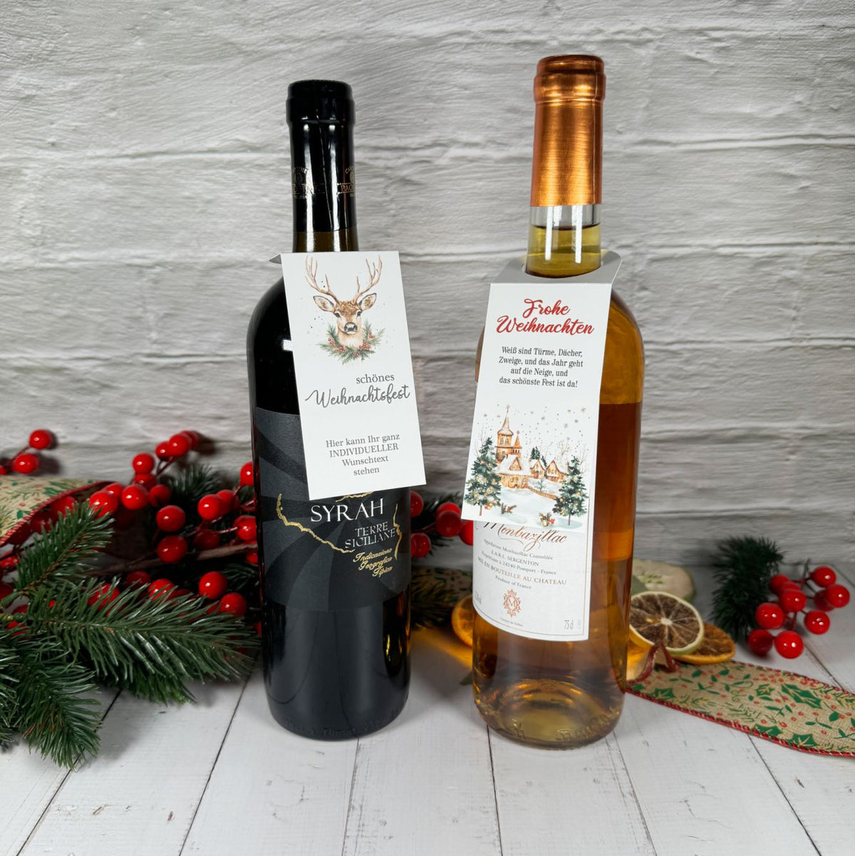 Flaschenanhänger für Weihnachten und Silvester - FOTOFOL