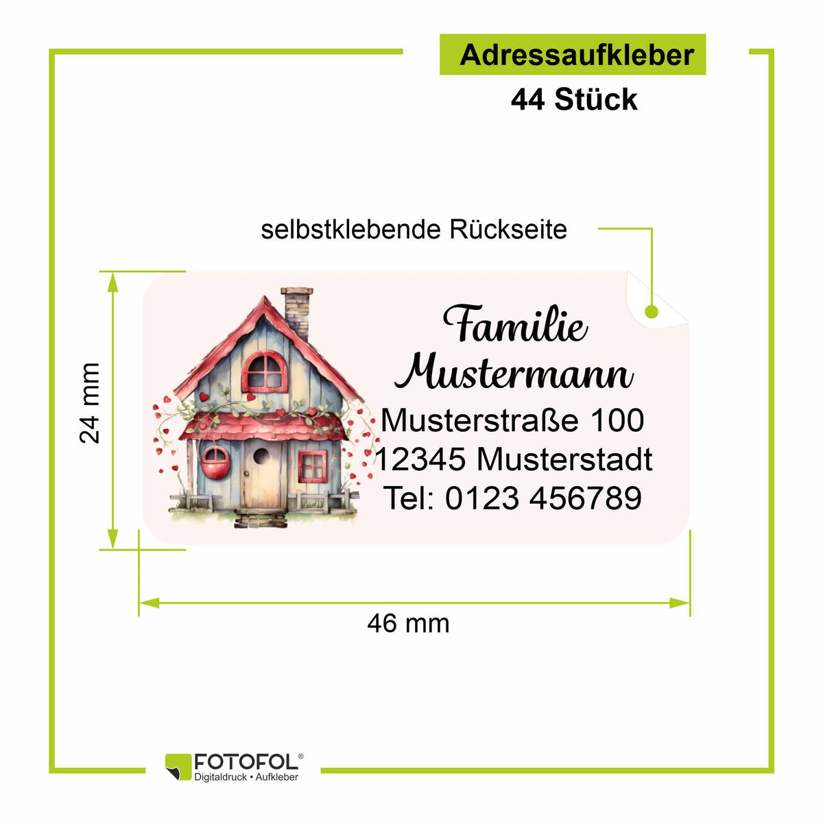FOTOFOL Individuelle Adressaufkleber mit vielen Motiven & Farben | Kleine Adressaufkleber & Adressetiketten selbst gestalten |   Adressetiketten/Adressaufkleber in höchster Qualität |  Ideal für das Versenden Ihrer Briefe oder Pakete