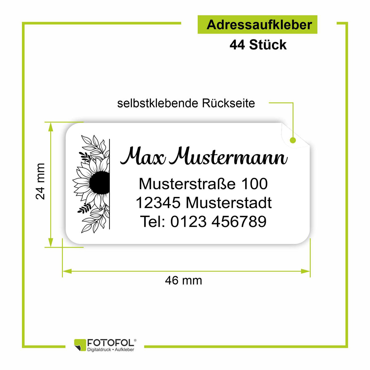 FOTOFOL Individuelle Adressaufkleber mit vielen Motiven & Farben | Kleine Adressaufkleber & Adressetiketten selbst gestalten |   Adressetiketten/Adressaufkleber in höchster Qualität |  Ideal für das Versenden Ihrer Briefe oder Pakete