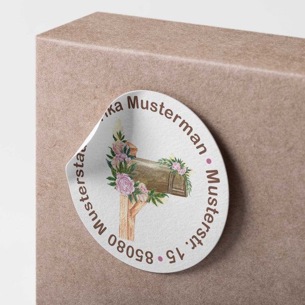 Personalisierte Adressaufkleber - 24 Stück mit Name und Adresse - Briefkasten