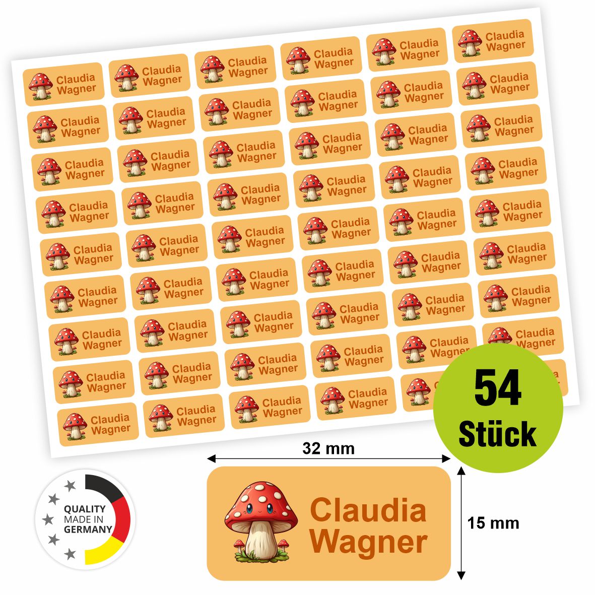 Namensaufkleber - personalisierte Aufkleber mit Wunschname für Stifte und alle Schulsachen - FOTOFOL