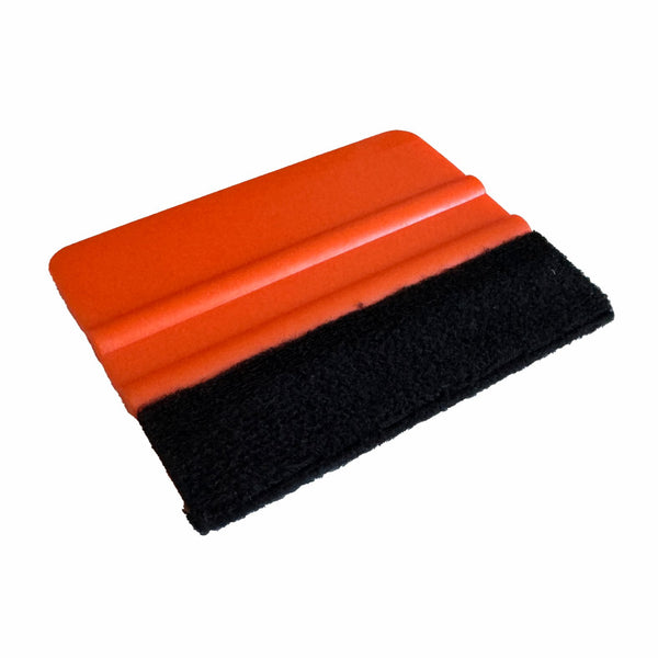 Rakel [10x7,3cm] mit Filzkante als Werkzeug für Folierung - Orange