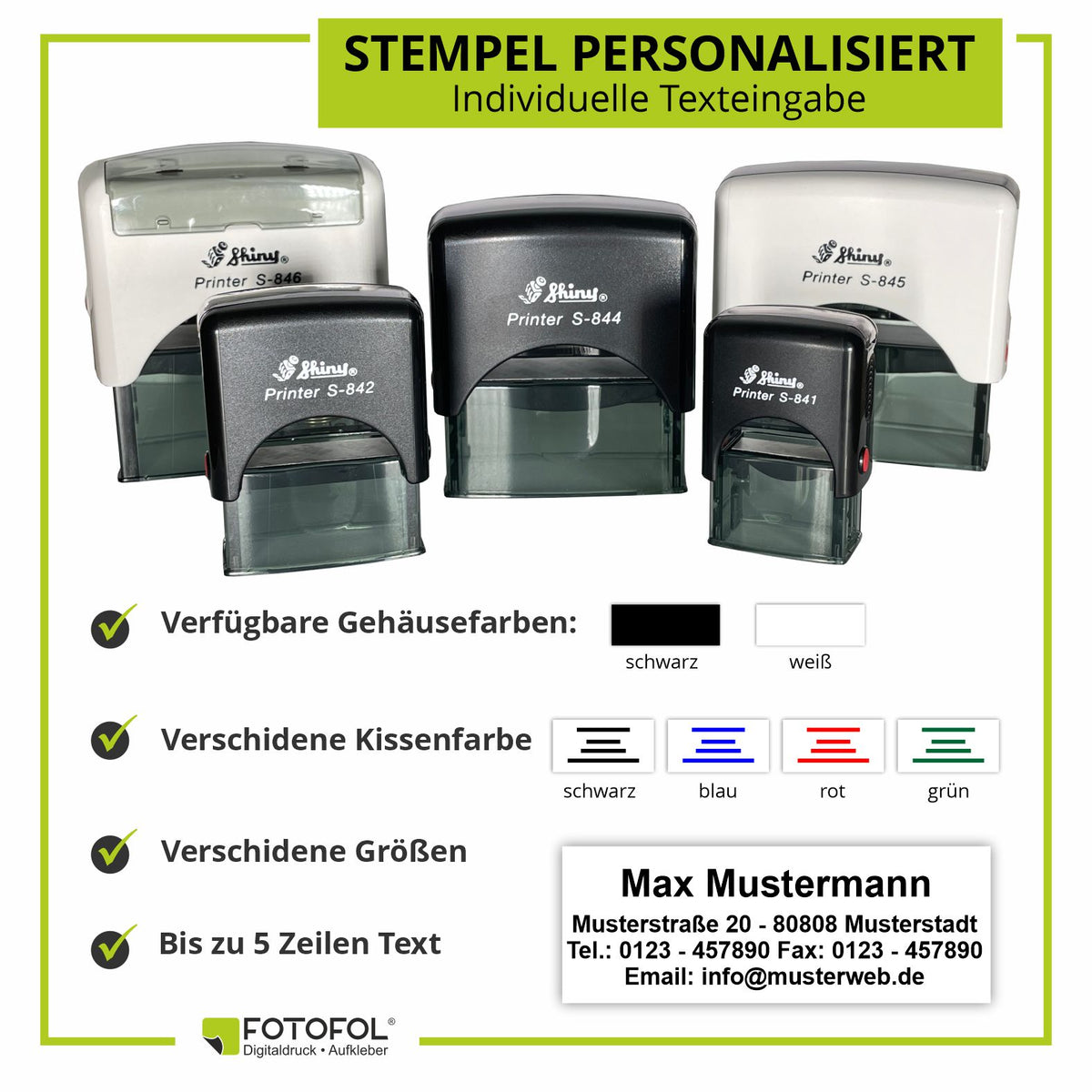 Personalisierter Stempel mit Wunschtext - FOTOFOL
