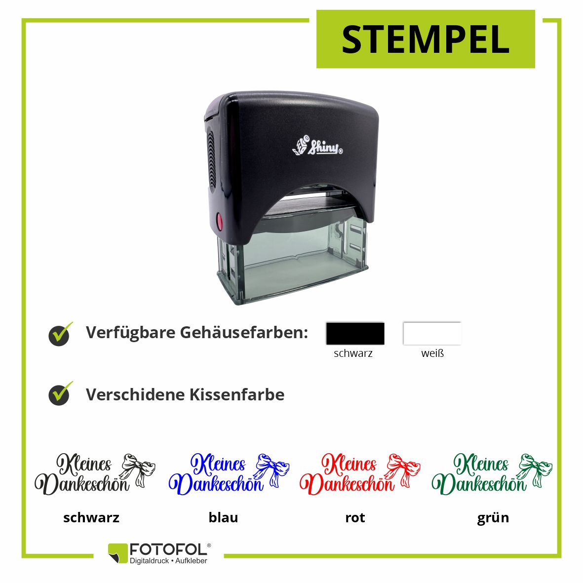 Selbstfärbender Stempel -Kleines Dankeschön - FOTOFOL