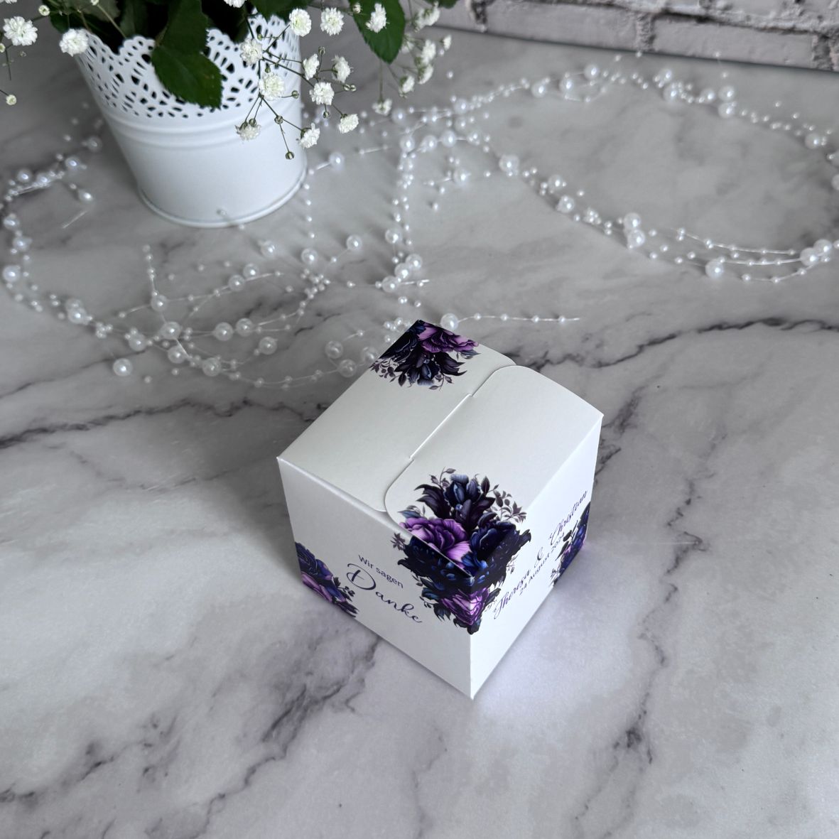 Geschenkbox personalisiert - Lila Rosen - FOTOFOL