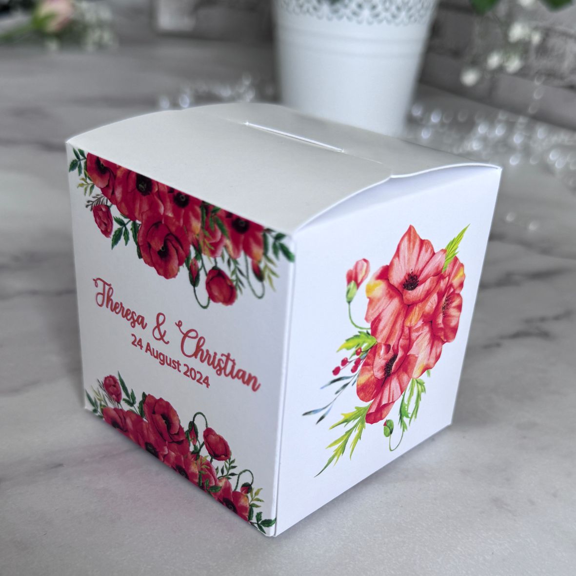 Geschenkbox personalisiert - Mohnblumen - FOTOFOL