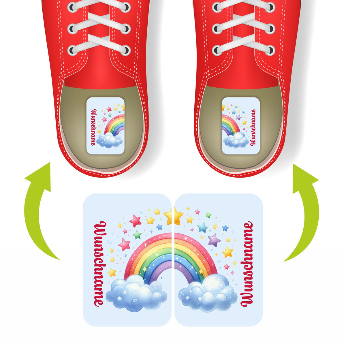 Namensaufkleber Set für Schuhe - individuell personalisierte Etiketten mit Wunschname - FOTOFOL