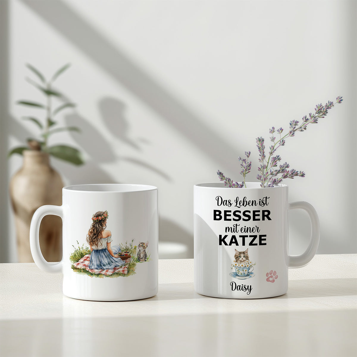 Personalisierte Tasse - Das Leben ist besser mit einer Katze - FOTOFOL