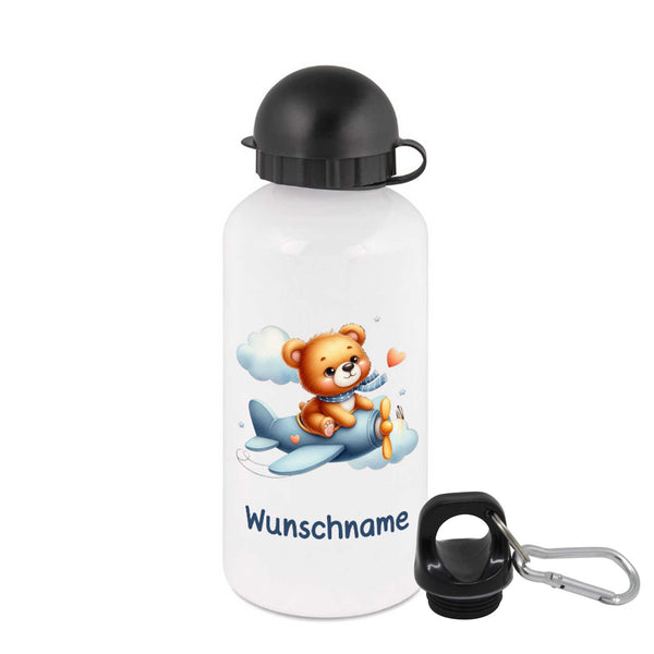 Trinkflasche für Kinder personalisiert mit Namen - Bär