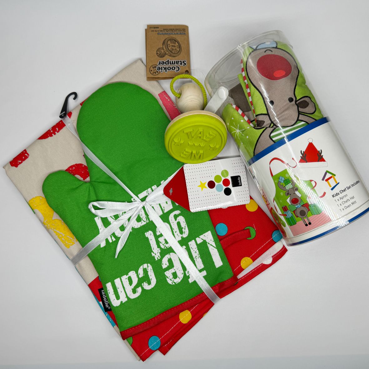 Weihnachtszauber in der Küche SET - Küchenschürze, Keksstempel - FOTOFOL