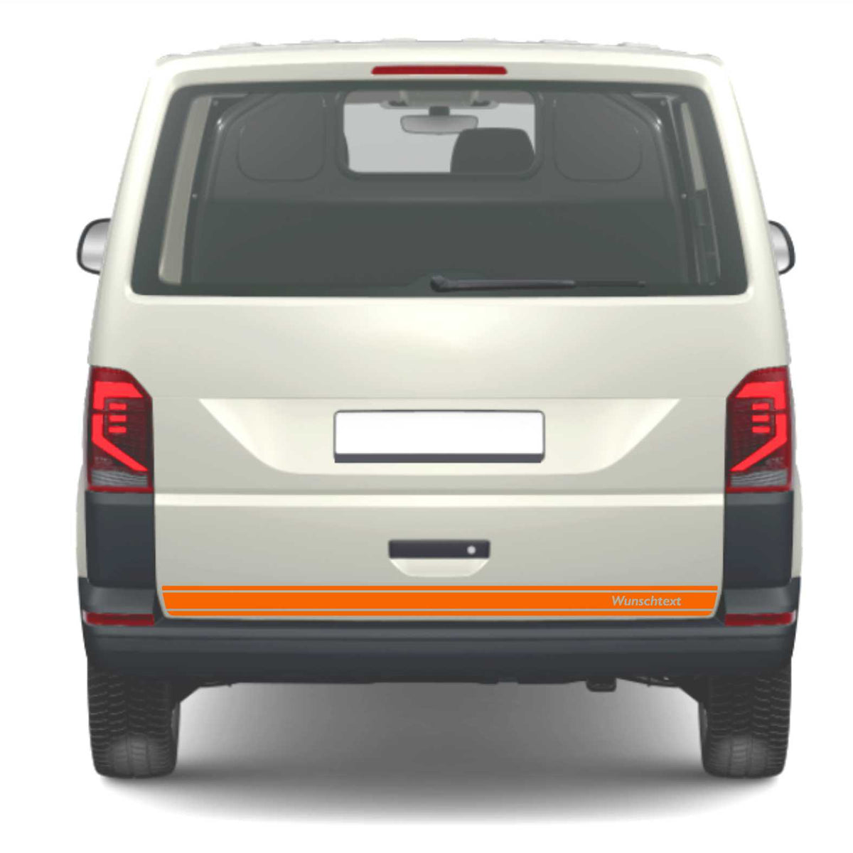 Heckklappen Heckstreifen  Aufkleber Wunschtext passend für VW T6.1 T6 T5 Multivan Bulli - Streifen 3 - FOTOFOL