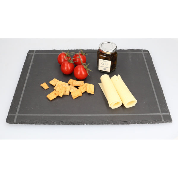 Eckige Schieferplatten 2 Stück – 30/40 cm – Servierplatten für Käse, BBQ & Tapas – auch mit Gravur