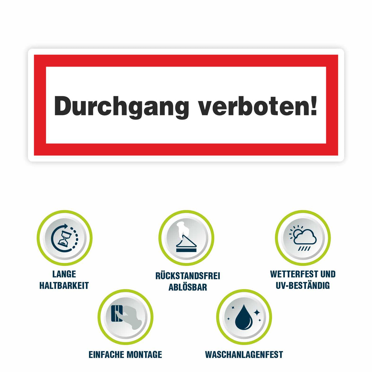 2x Aufkleber "Durchgang verboten" 21x7,5cm - FOTOFOL
