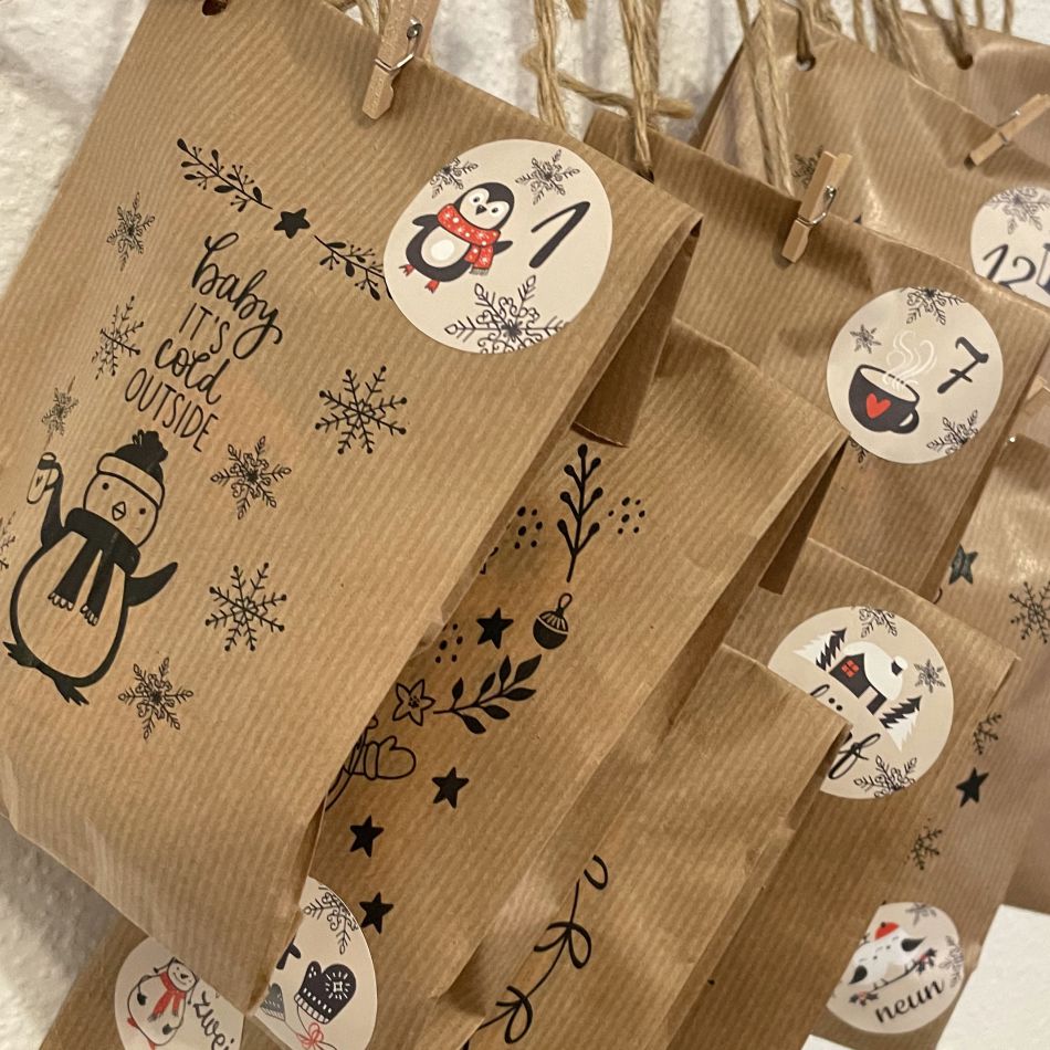 Adventskalender aus natürlichem Birkensperrholz - selbst basteln - FOTOFOL