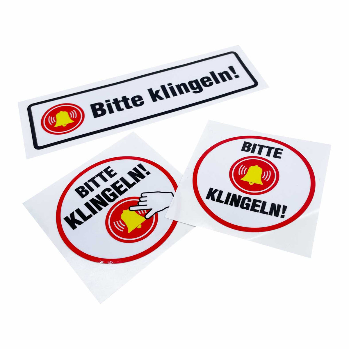 Aufkleber "Bitte klingeln " - Hinweisaufkleber für den Innen- und Außenbereich - Folie selbstklebend - FOTOFOL