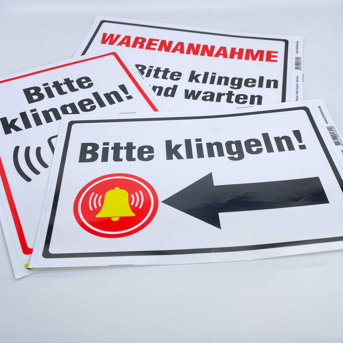 Aufkleber 20x29cm "Bitte klingeln"  - Hinweisaufkleber für den Innen- und Außenbereich - Folie selbstklebend - FOTOFOL