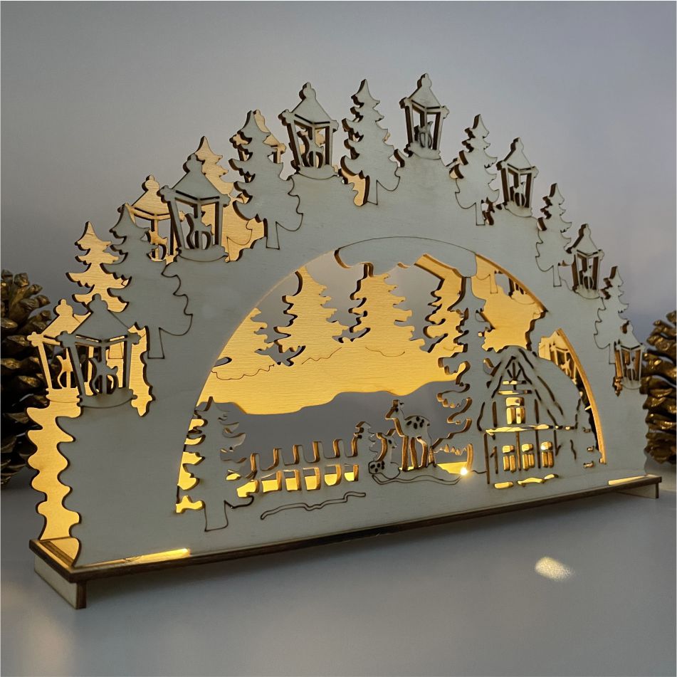Bastelset Lichterbogen aus Holz für Weihnachten - FOTOFOL