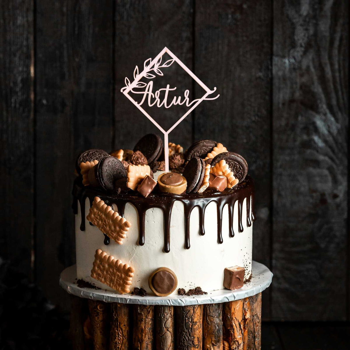 CAKE TOPPER  Wunschname personalisiert Quadrat- Tortendeko & Kuchendeko - FOTOFOL