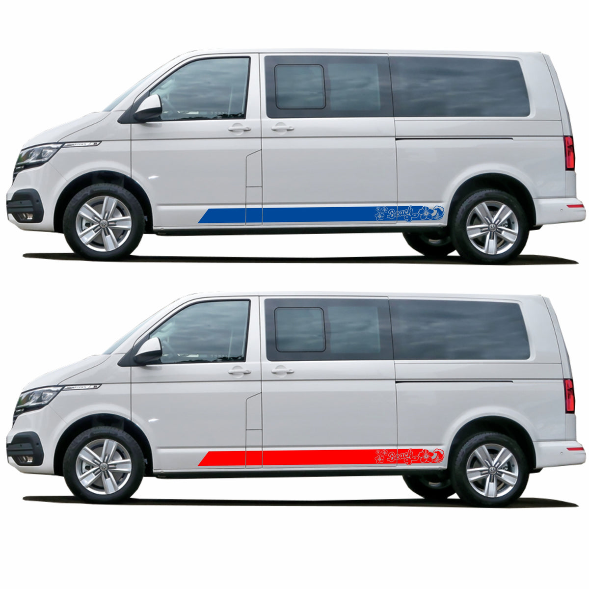 Seitenstreifen passend für VW California Beach T6.1, T6, T5, Seitenaufkleber Autoaufkleber - FOTOFOL