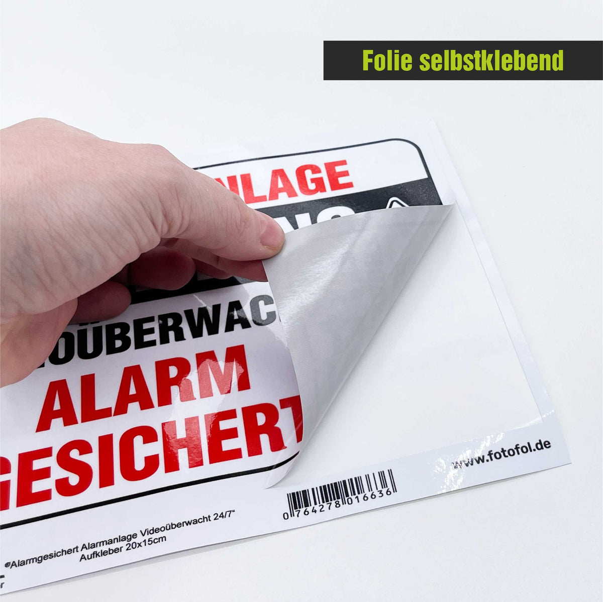 Aufkleber "Alarmgesichert Alarmanlage Videoüberwacht 24/7" - FOTOFOL