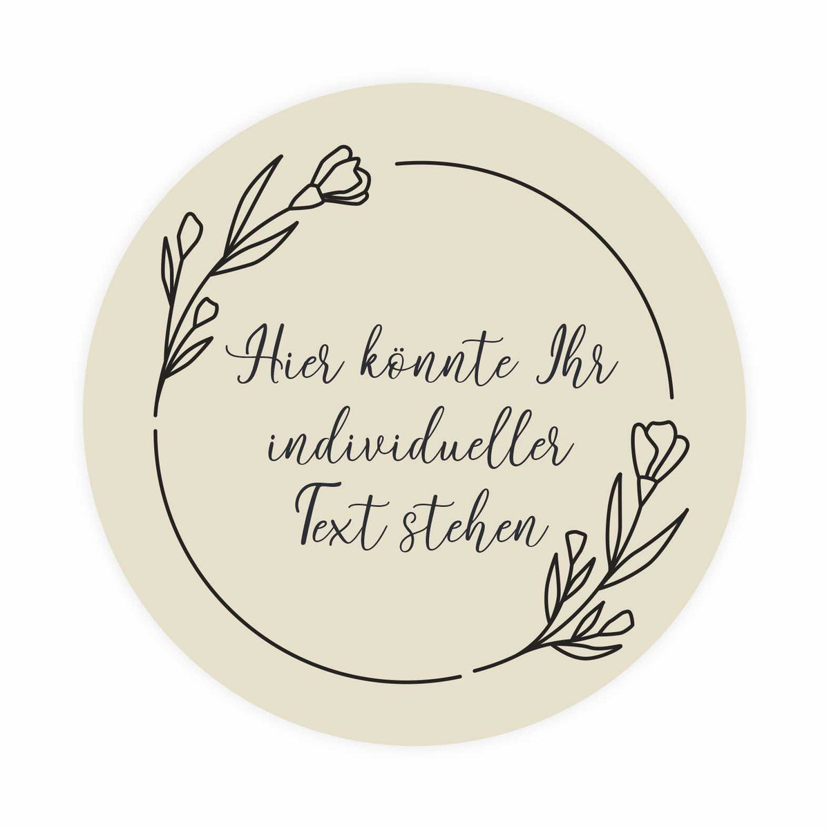Personalisierte Aufkleber  "Blumen" mit Wunschtext - 24 Stück - 4,5cm - FOTOFOL