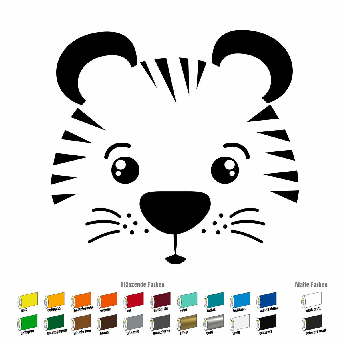 Aufkleber Sticker Tiger passt für IKEA ANTILOP MAMMUT Kinderstuhl Hocker Kinder - FOTOFOL