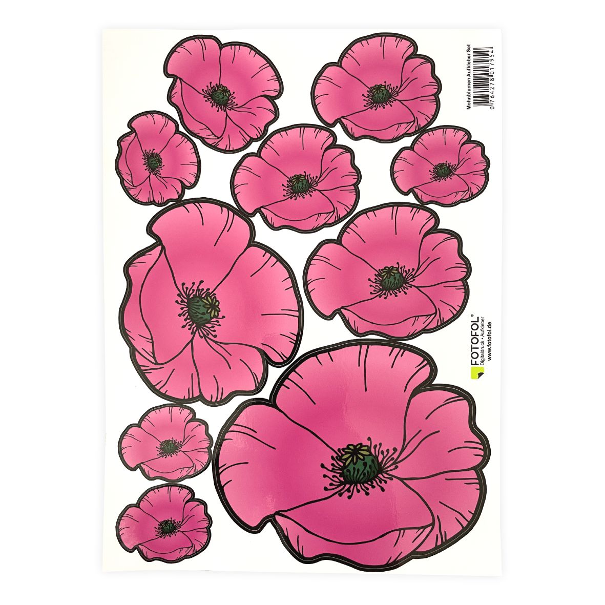 Mohnblumen Aufkleber Set - FOTOFOL