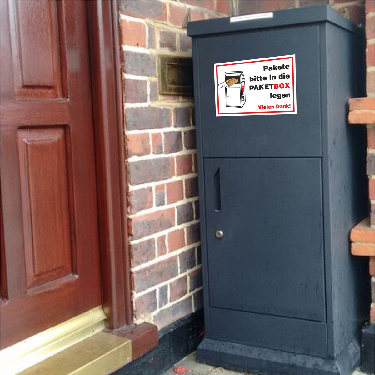 Paketbox Aufkleber - "Pakete bitte in die PAKETBOX legen" - Paket Box Kennzeichnung - FOTOFOL