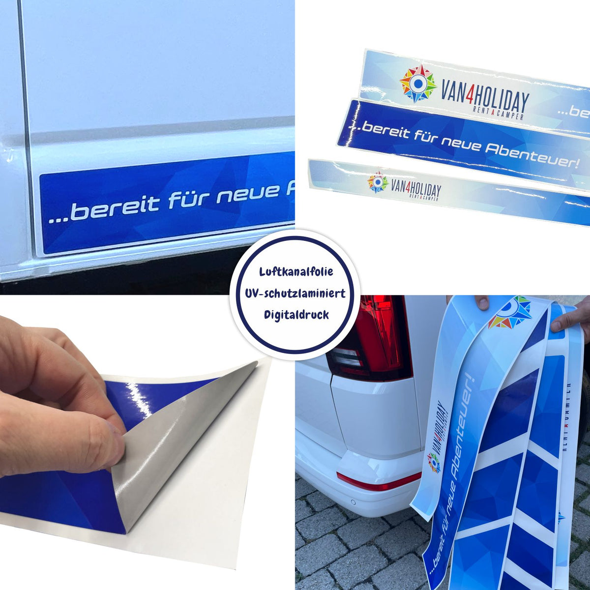 Seitenstreifen für VW T6.1 oder T6 mit individuellem Wunschtext und Logo - FOTOFOL