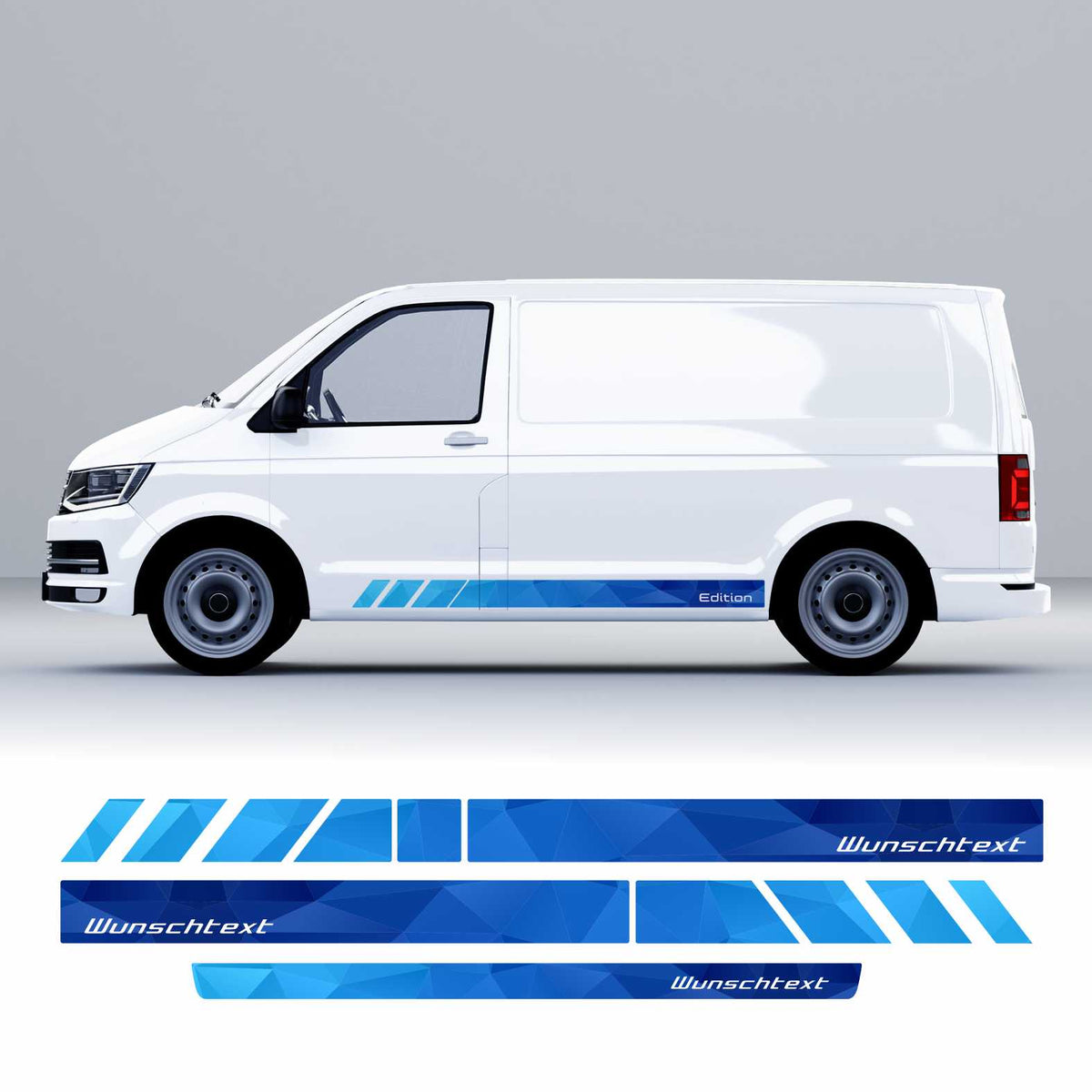 Seitenstreifen für VW T6.1 oder T6 mit individuellem Wunschtext und Logo