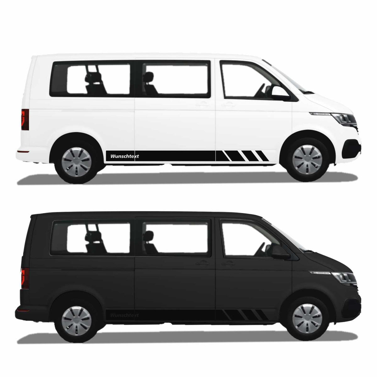 Seitenstreifen passend für VW T6.1, T6, T5, Multivan, Bulli, Wunschtext, Seitenaufkleber  + Rakel - FOTOFOL