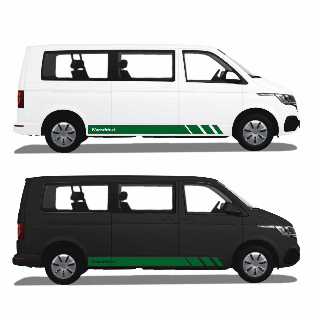 Seitenstreifen passend für VW T6.1, T6, T5, Multivan, Bulli, Wunschtext, Seitenaufkleber  + Rakel - FOTOFOL