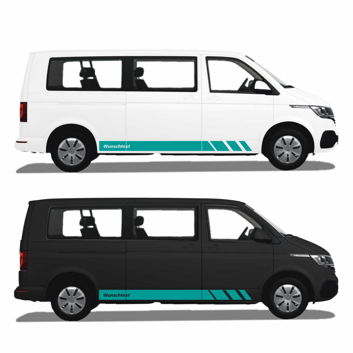 Seitenstreifen passend für VW T6.1, T6, T5, Multivan, Bulli, Wunschtext, Seitenaufkleber  + Rakel - FOTOFOL