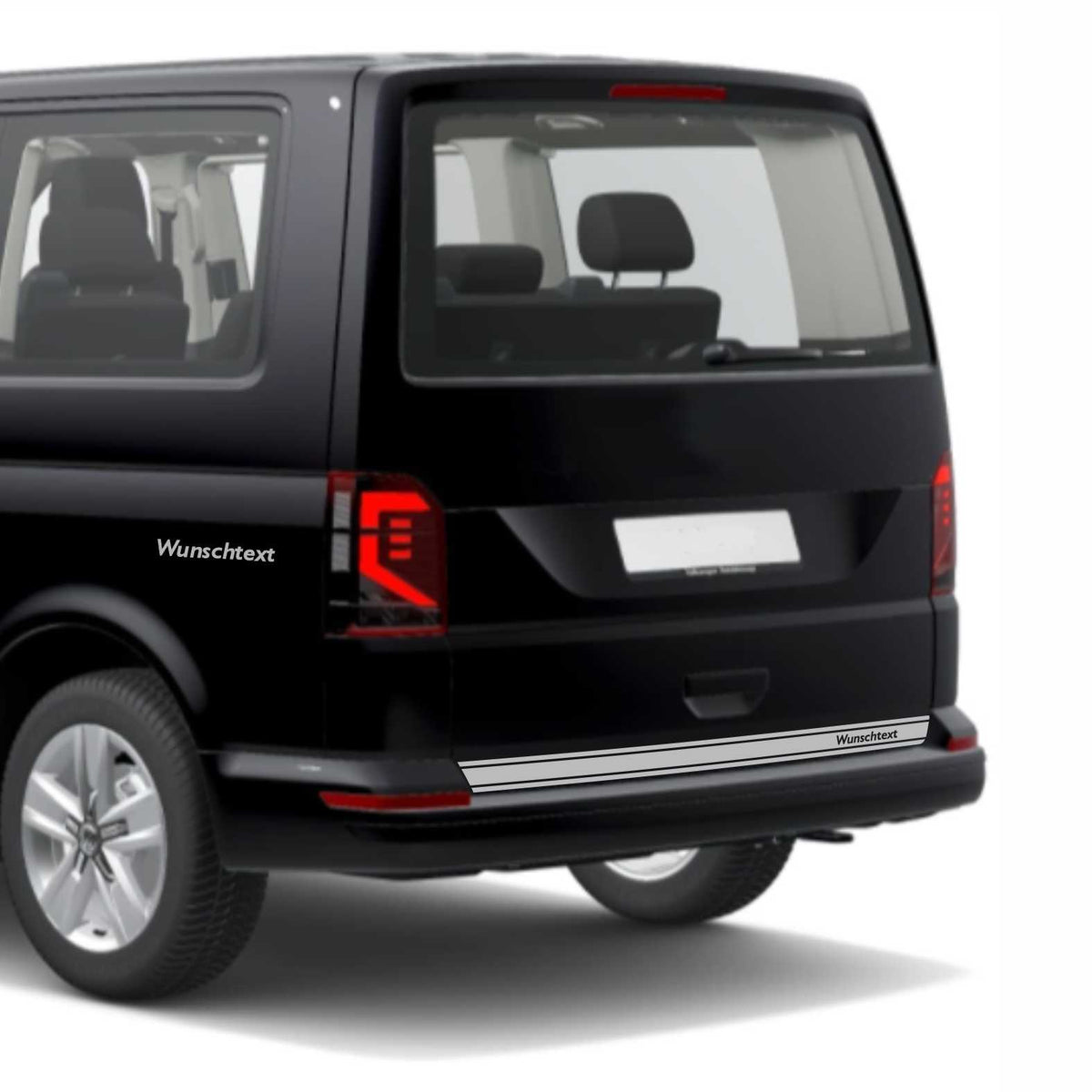 Heckklappen Heckstreifen  Aufkleber Wunschtext passend für VW T6.1 T6 T5 Multivan Bulli - Streifen 3 - FOTOFOL