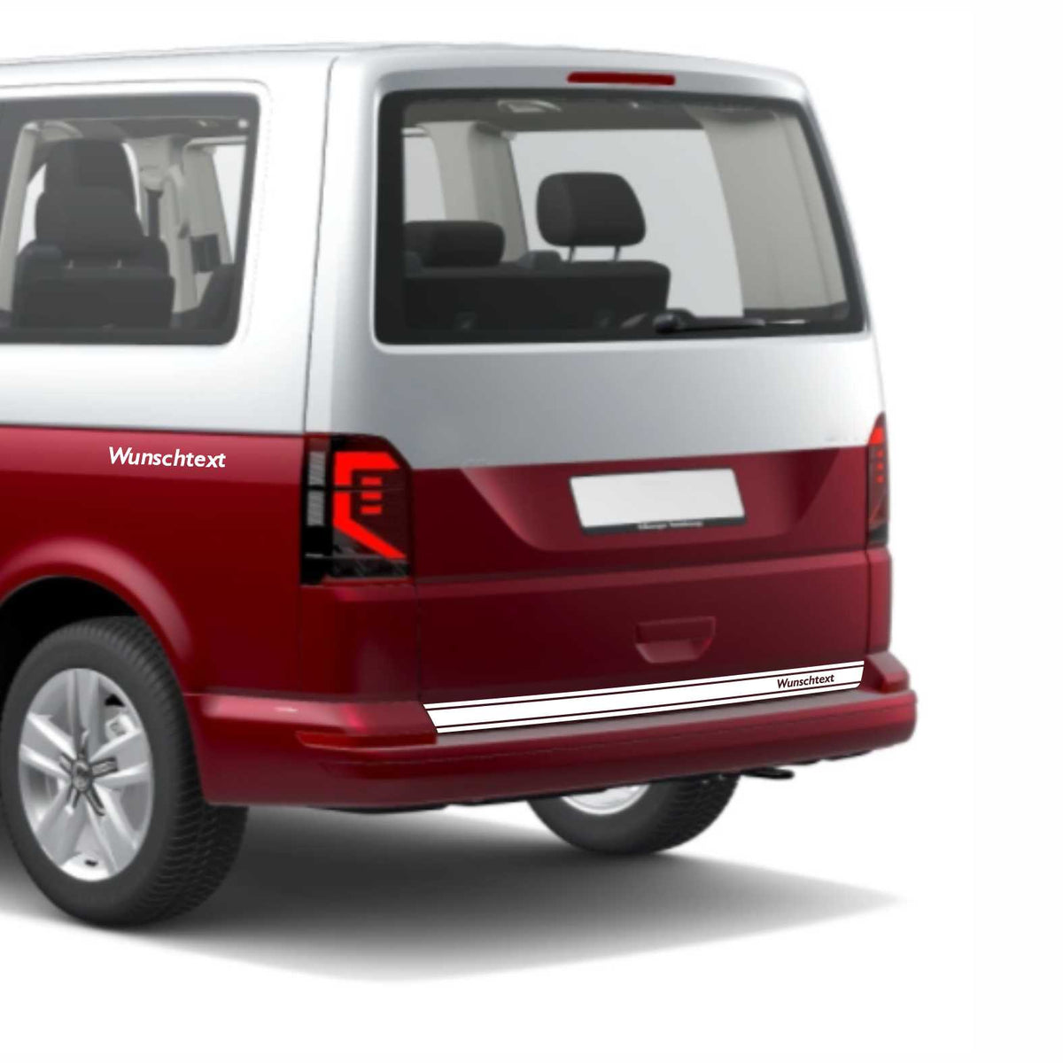 Heckklappen Heckstreifen  Aufkleber Wunschtext passend für VW T6.1 T6 T5 Multivan Bulli - Streifen 3 - FOTOFOL