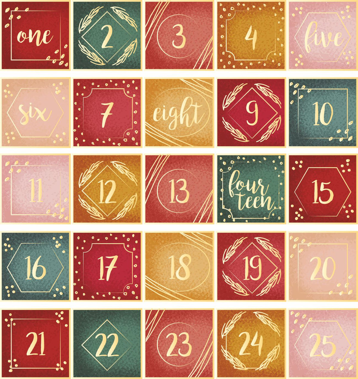 FOTOFOL - Adventskalender Zahlen Sticker Set – DIY Adventskalender für Weihnachten basteln!