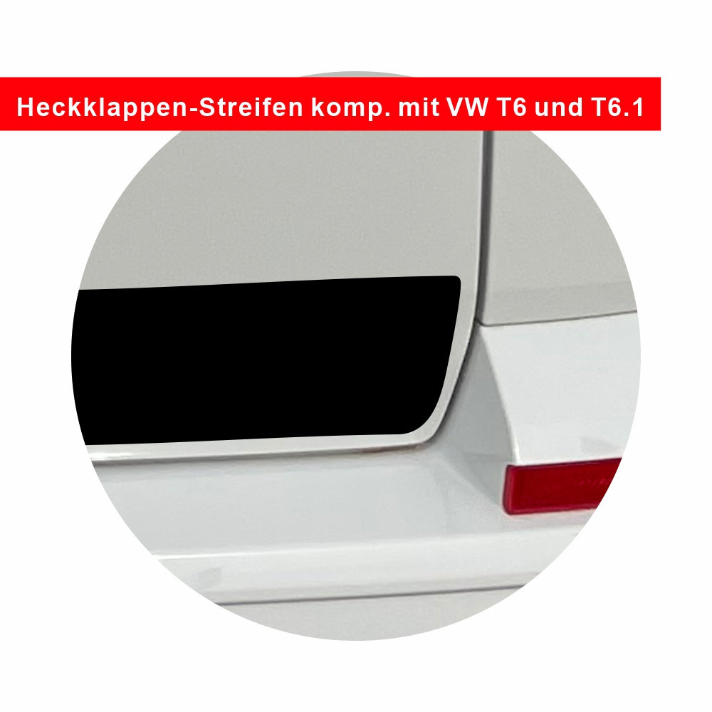 Seitenstreifen Aufkleber passend für VW T6 T5 T6.1 Edition (Schwarz/Rot) mit Wunschtext - FOTOFOL