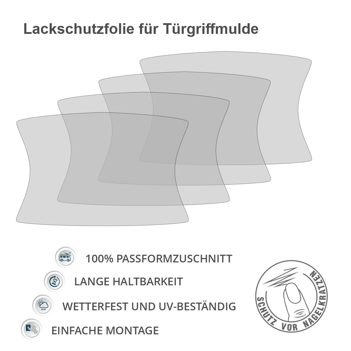 Schutzfolien Auto 4-er Set Griffmulden - Lackschutzfolien zum Schutz vor Kratzern - transparent passend für VW T7 Multivan - FOTOFOL