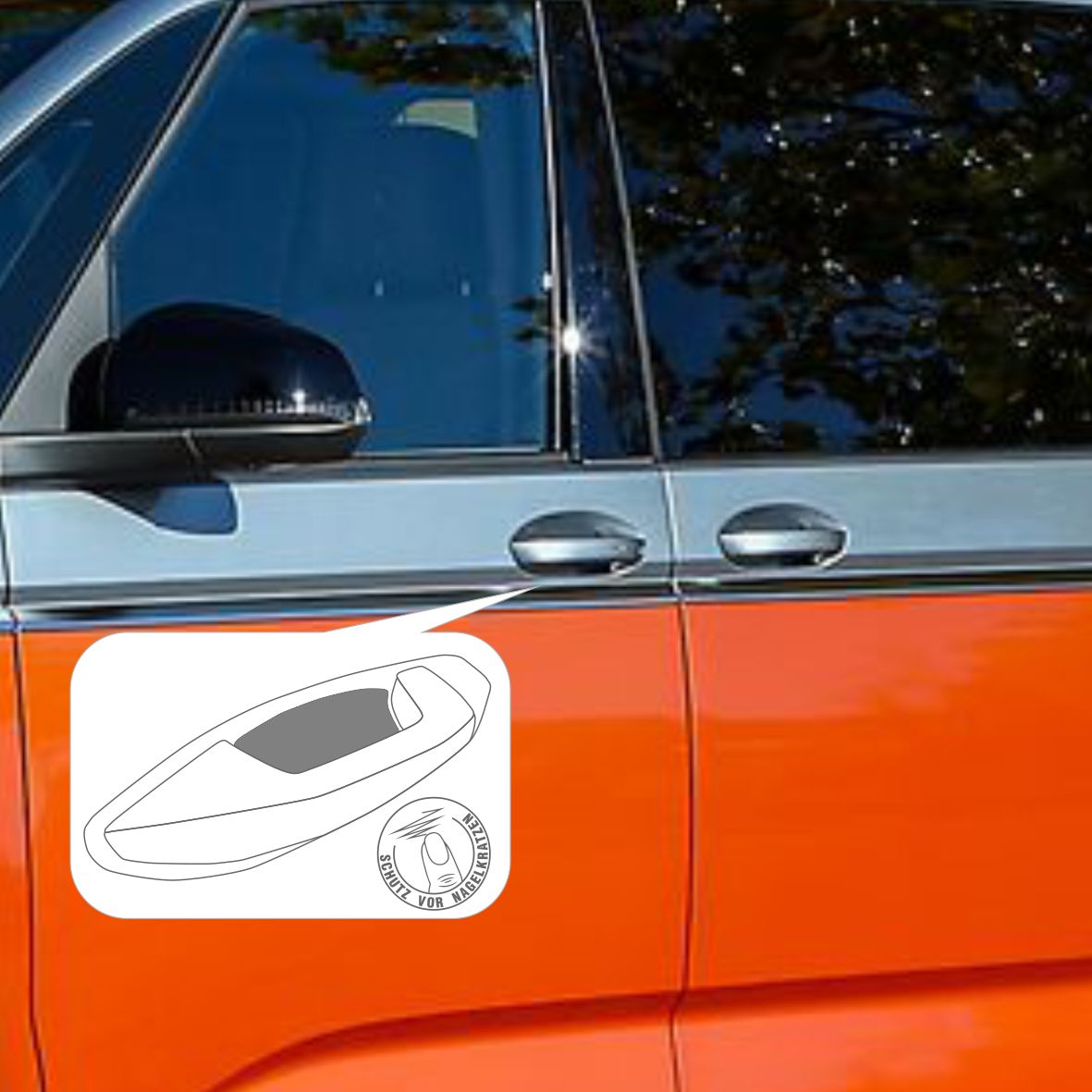Schutzfolien Auto 4-er Set Griffmulden - Lackschutzfolien zum Schutz vor Kratzern - transparent passend für VW T7 Multivan - FOTOFOL