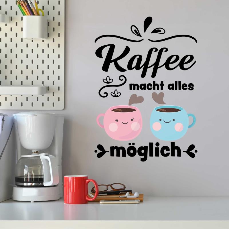 Wandtattoo Küche Kaffee macht alles möglich - FOTOFOL