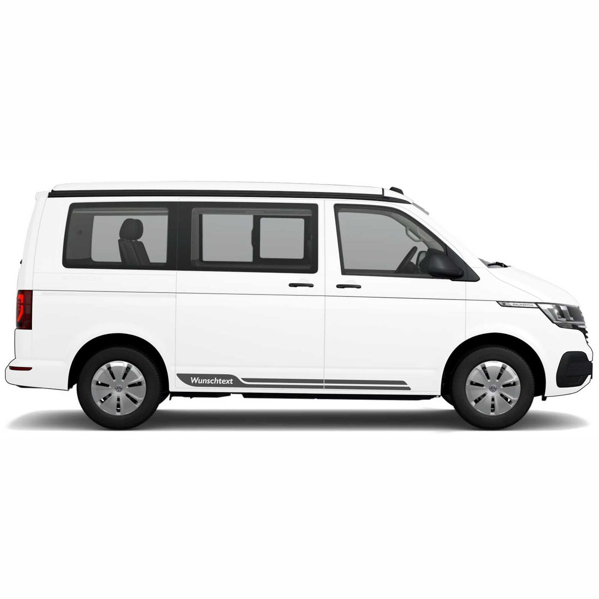 Seitenstreifen passend für VW T6.1, T6, T5, Multivan, Bulli, Wunschtext Aufkleber - FOTOFOL