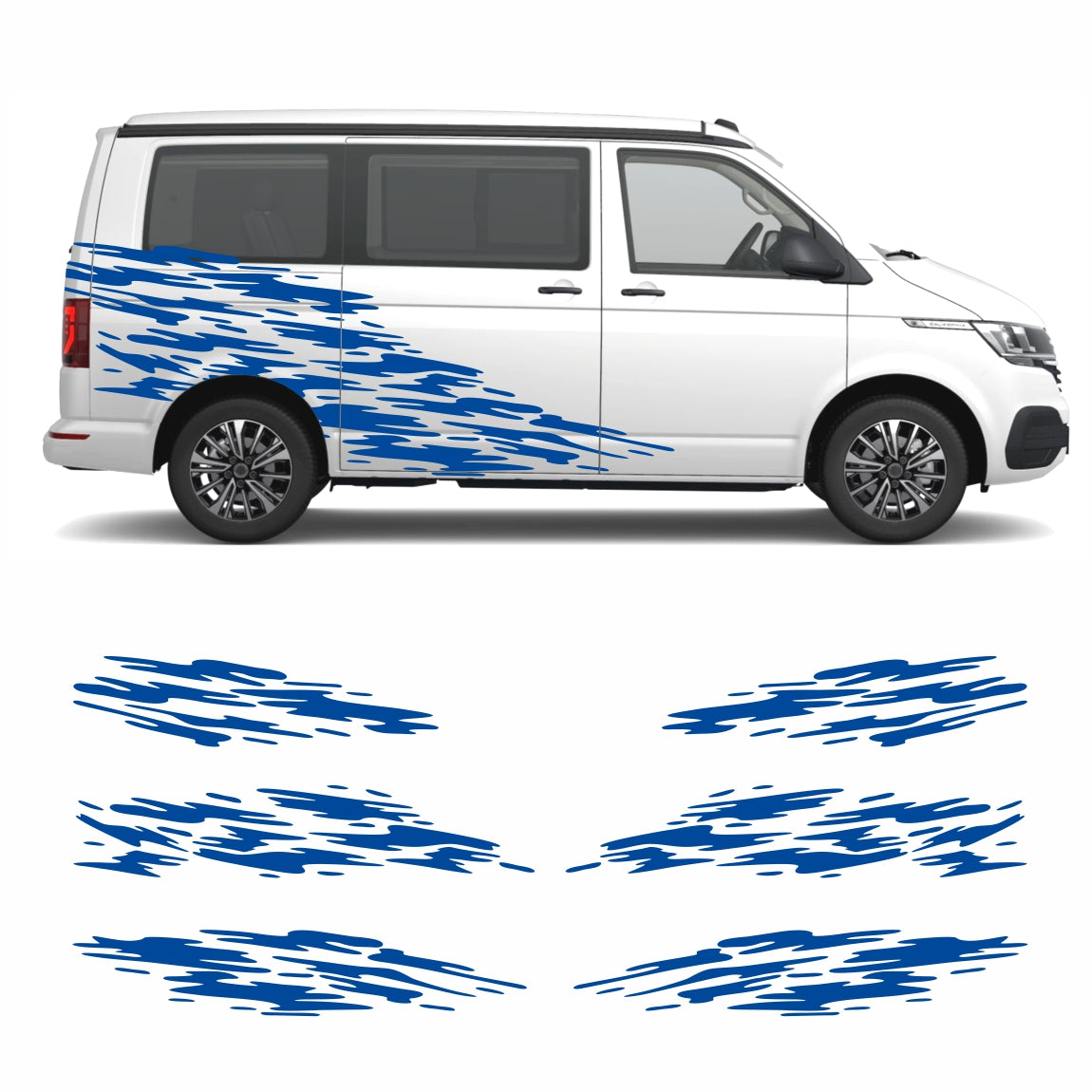 Seitenstreifen Aufkleber "Splash Style" passend für VW T6.1, T6, T5, Multivan, Bulli, Transporter - FOTOFOL