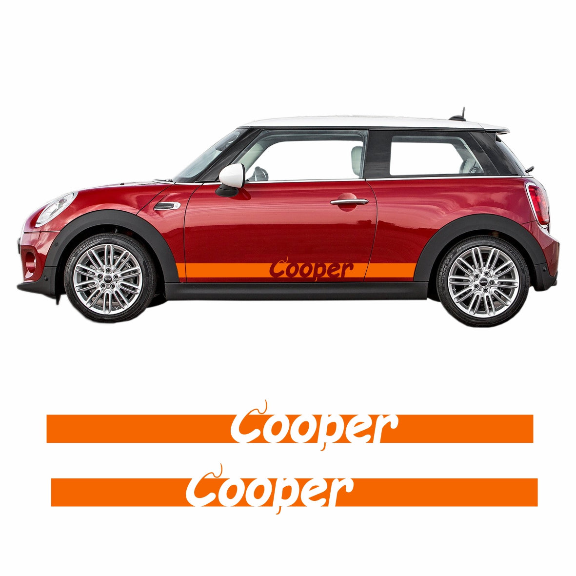 Seitenstreifen Mini Cooper "Cooper" Aufkleber  Auto Sticker 180 x 19 cm - FOTOFOL