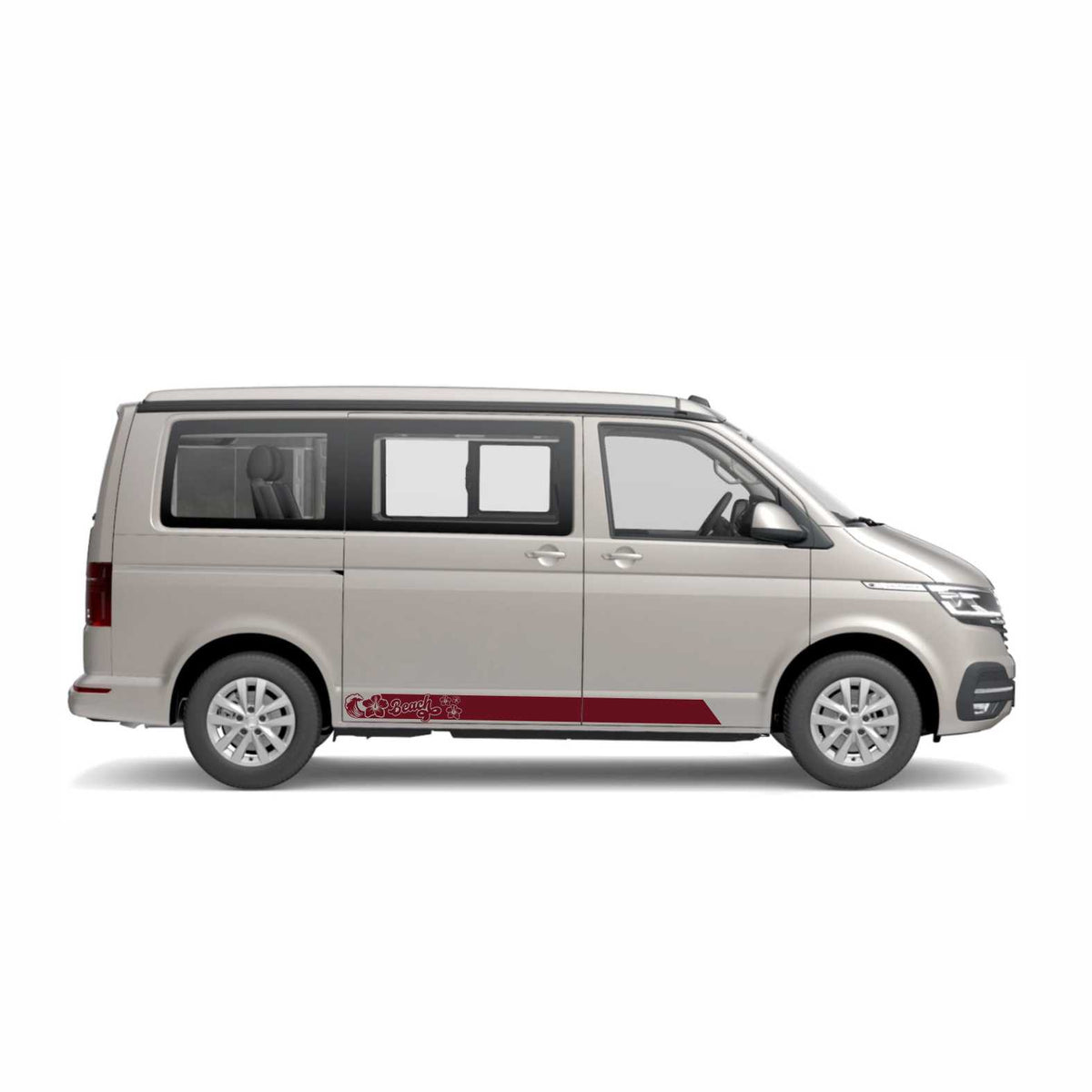 Seitenstreifen passend für VW California Beach T6.1, T6, T5, Seitenaufkleber Autoaufkleber - FOTOFOL