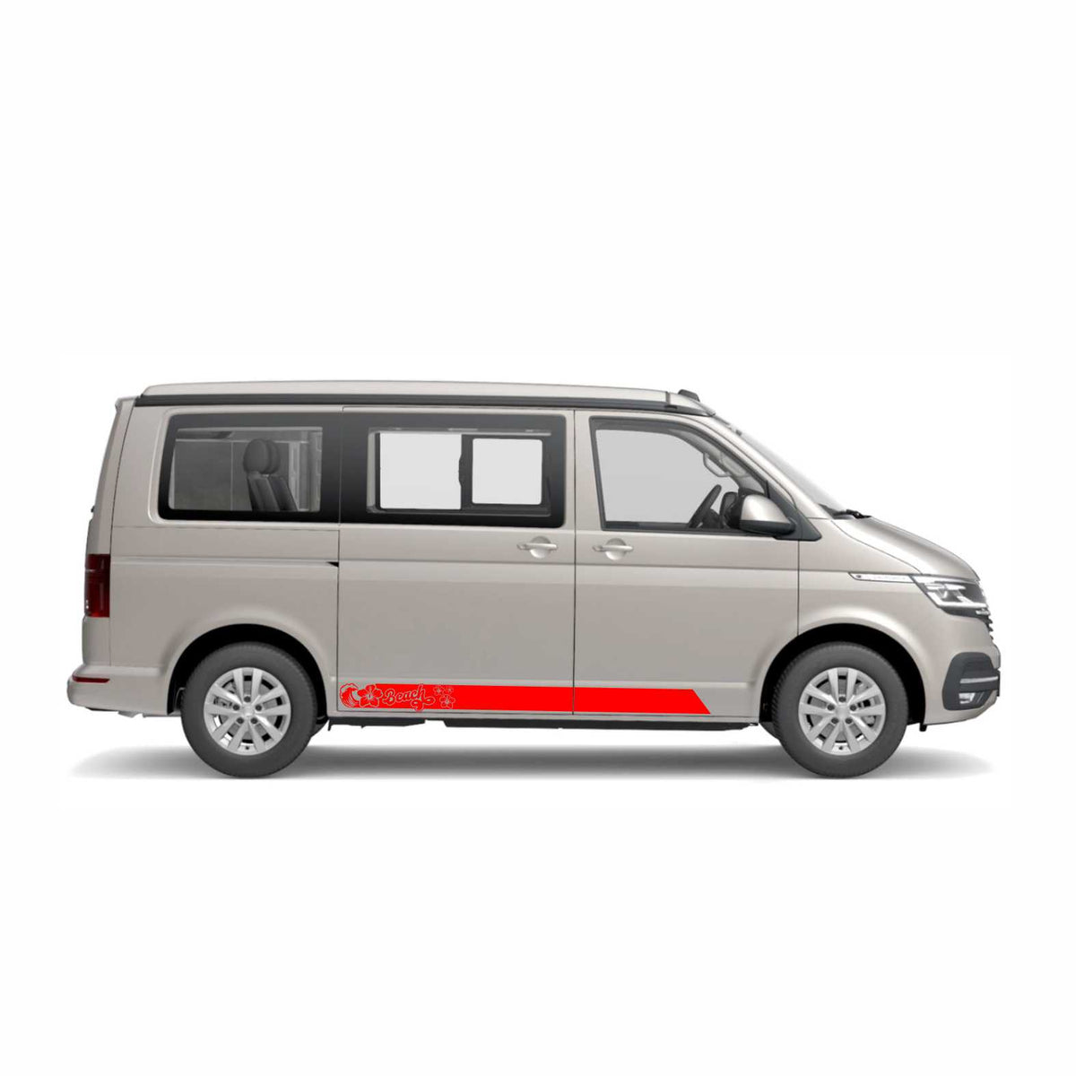 Seitenstreifen passend für VW California Beach T6.1, T6, T5, Seitenaufkleber Autoaufkleber - FOTOFOL