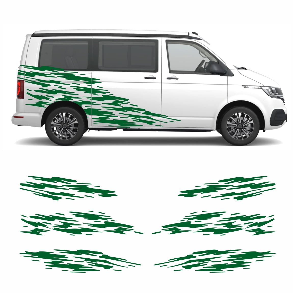 Seitenstreifen Aufkleber "Splash Style" passend für VW T6.1, T6, T5, Multivan, Bulli, Transporter - FOTOFOL